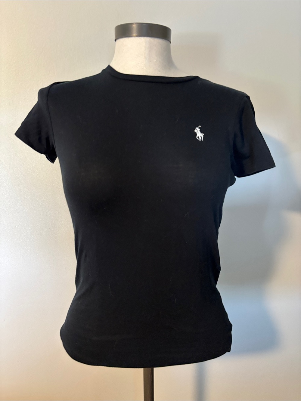 Ralph Lauren Black Short-Sleeve Crewneck Tee with White Pony